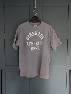 Gymshark Athletic Department Oversized Graphic T-Shirt | XS | Denim Grey